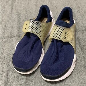 Navy and Gold Slip-On Sneakers